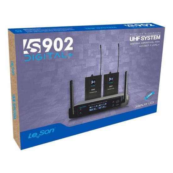 Sistema de Microfone Duplo Sem Fio Headset Lapela Leson LS902 Bege por 959,99 à vista no boleto/pix ou parcele em até 10x sem juros. Compre na loja Mundomax!