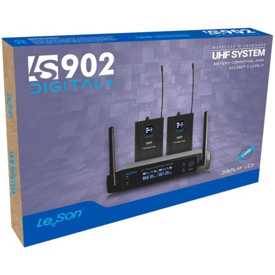Sistema de Microfone Sem Fio Duplo Lapela Bodypack Leson LS902 Preto por 0,00 à vista no boleto/pix ou parcele em até 1x sem juros. Compre na loja Mundomax!