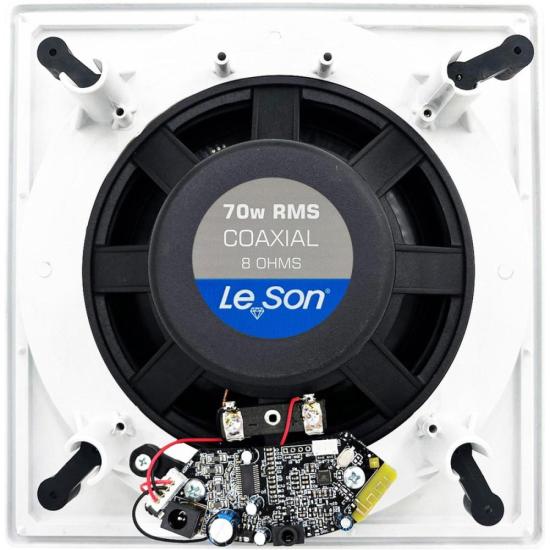 Kit Arandela 6\" Leson 2LSQUADBR 70W RMS Quadrada Branca por 489,00 à vista no boleto/pix ou parcele em até 10x sem juros. Compre na loja Mundomax!