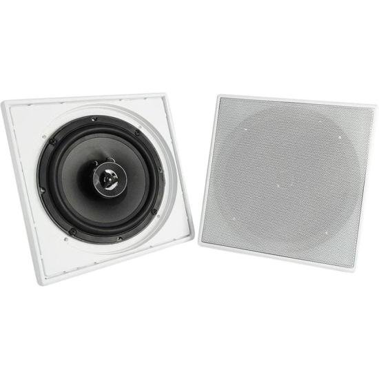 Kit Arandela 6\" Leson 2LSQUADBR 70W RMS Quadrada Branca por 489,00 à vista no boleto/pix ou parcele em até 10x sem juros. Compre na loja Mundomax!