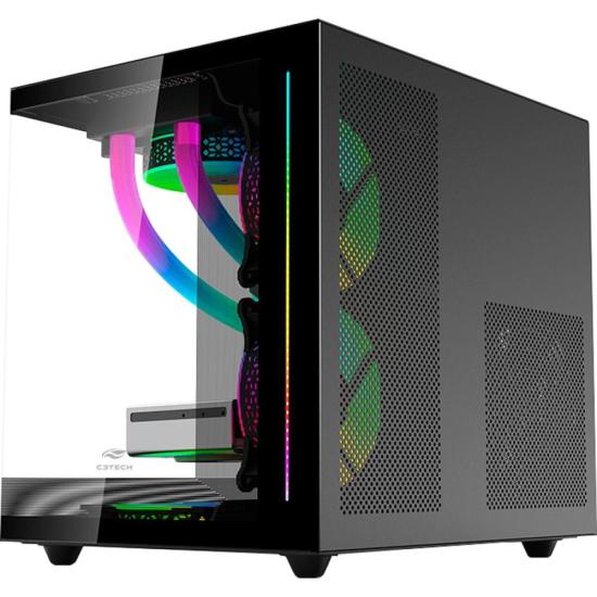 Gabinete Gamer C3Tech Aquarius MT-G810 Sem Fans Preto por 299,99 à vista no boleto/pix ou parcele em até 10x sem juros. Compre na loja Mundomax!
