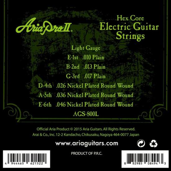 Encordoamento Para Guitarra .010 AGS800L Aria Pro II por 40,00 à vista no boleto/pix ou parcele em até 1x sem juros. Compre na loja Mundomax!