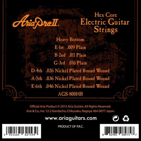 Encordoamento Para Guitarra Híbrido .009-.046 AGS800HB Aria Pro II por 39,68 à vista no boleto/pix ou parcele em até 1x sem juros. Compre na loja Aria!