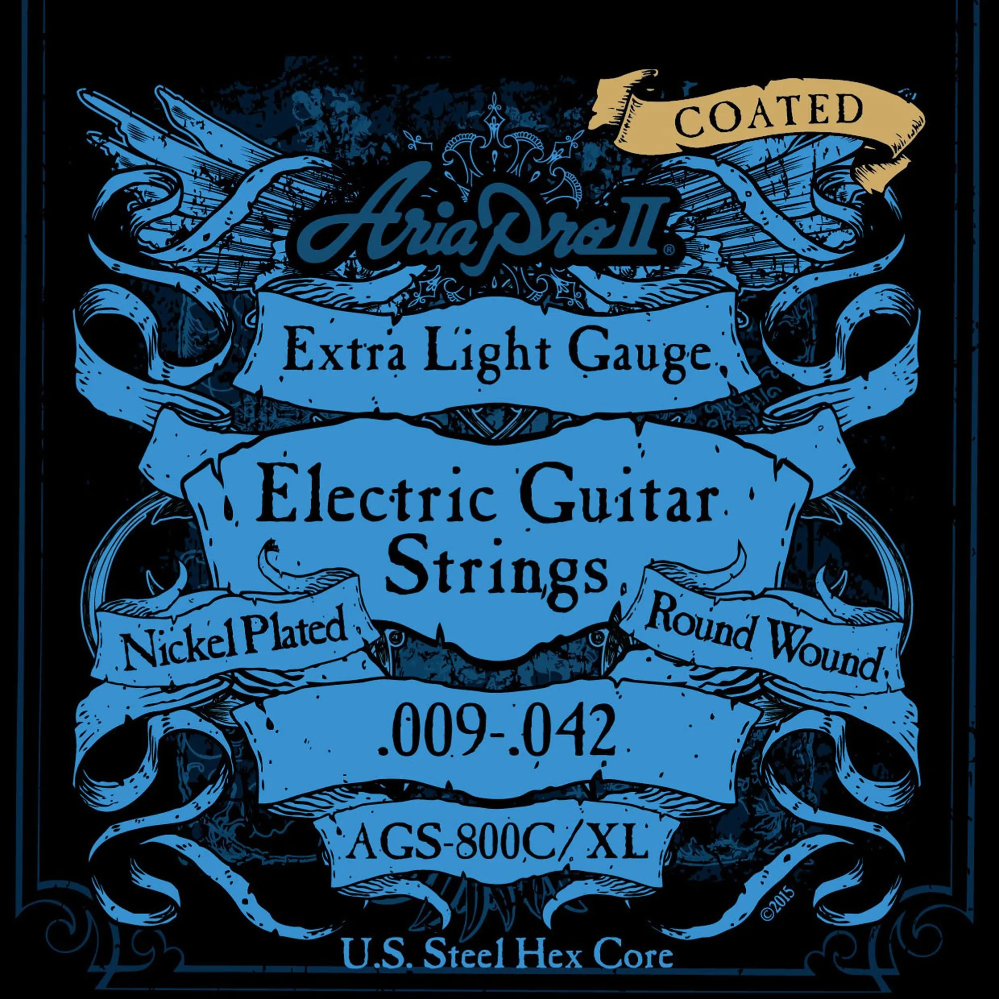 Encordoamento Para Guitarra Coated .009 AGS800CXL Aria Pro II (83299)