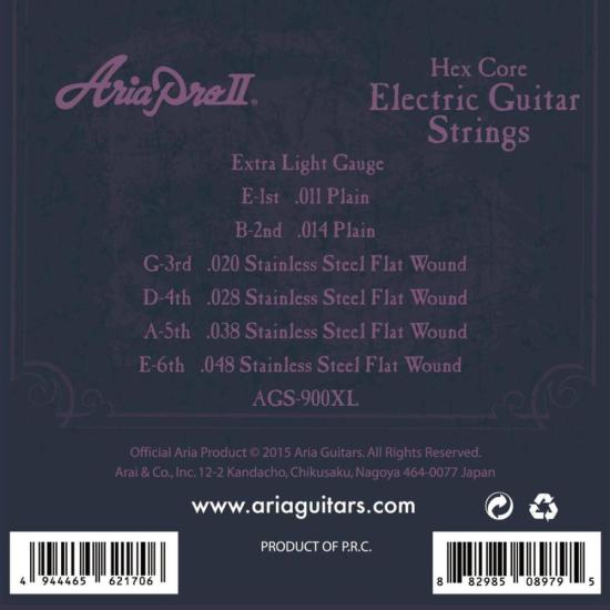Encordoamento Para Guitarra Flat Wound .011 AGS900XL Aria Pro II por 121,00 à vista no boleto/pix ou parcele em até 4x sem juros. Compre na loja Mundomax!