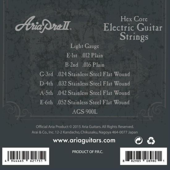 Encordoamento Para Guitarra Flat Wound .012 AGS900L Aria Pro II por 121,00 à vista no boleto/pix ou parcele em até 4x sem juros. Compre na loja Mundomax!