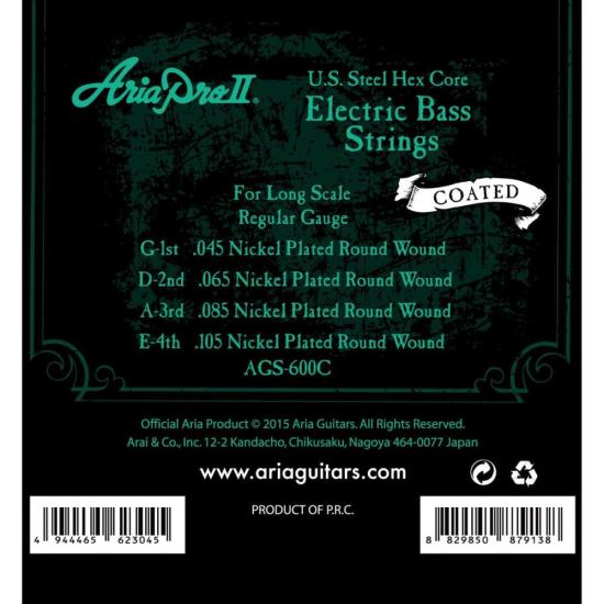 Encordoamento Para Baixo 4 Cordas Coated .045 AGS600C Aria Pro II por 196,00 à vista no boleto/pix ou parcele em até 7x sem juros. Compre na loja Mundomax!