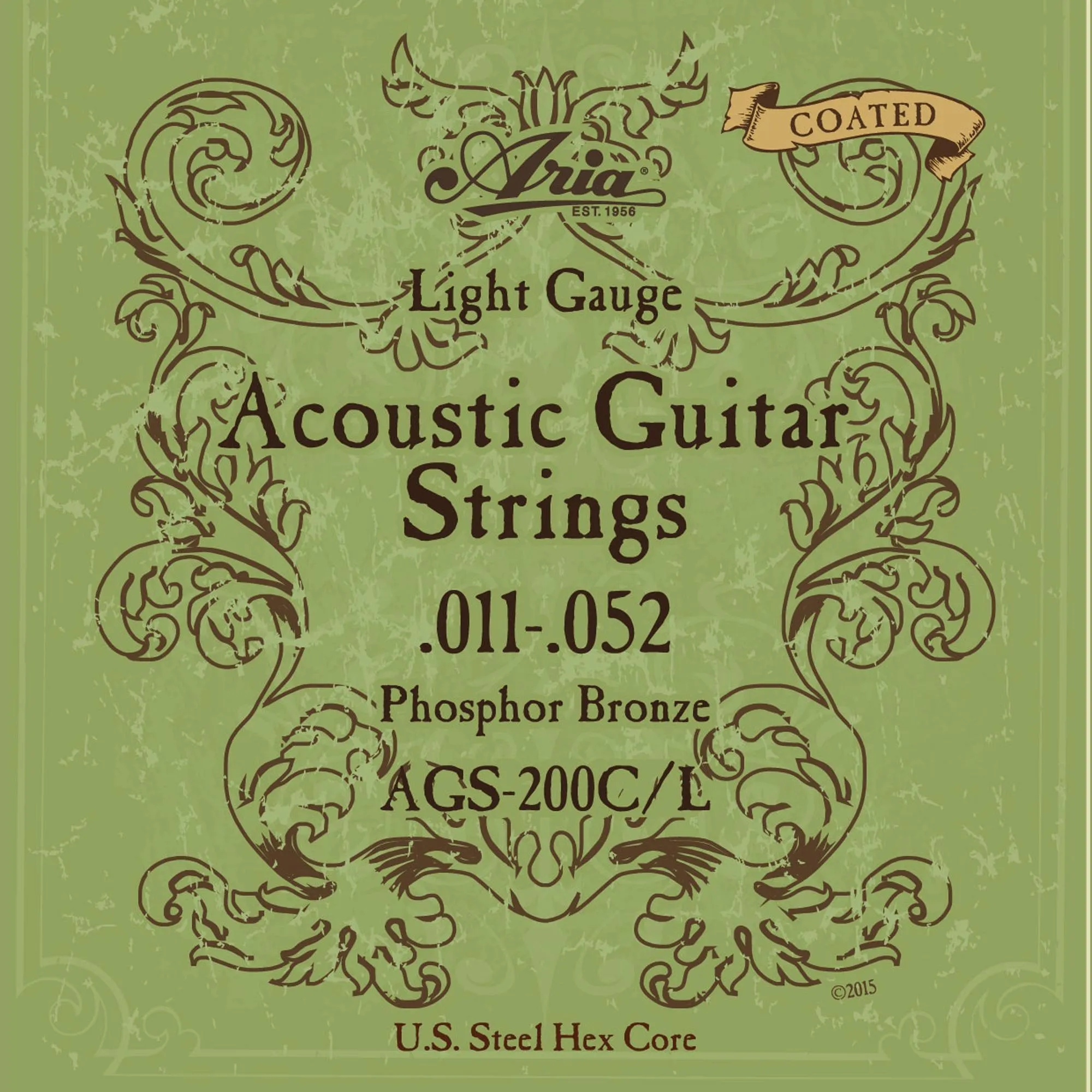 Encordoamento Para Violão Coated .011 Phosphor Bronze AGS200CL Aria por 78,00 à vista no boleto/pix ou parcele em até 3x sem juros. Compre na loja Mundomax!