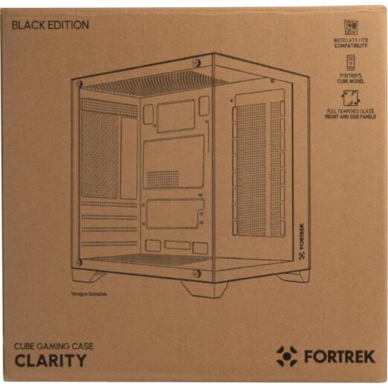 Gabinete Gamer Fortrek Clarity Preto Lateral Vidro por 253,00 à vista no boleto/pix ou parcele em até 10x sem juros. Compre na loja Mundomax!