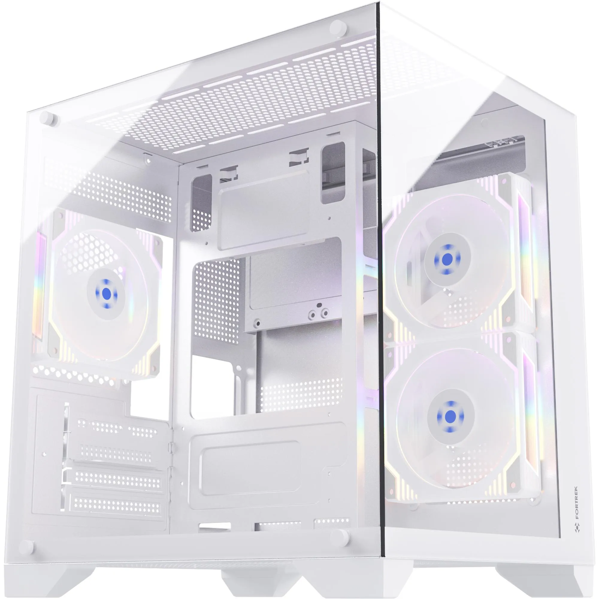 Gabinete Gamer Fortrek Clarity Branco Lateral Vidro por 269,00 à vista no boleto/pix ou parcele em até 10x sem juros. Compre na loja Mundomax!