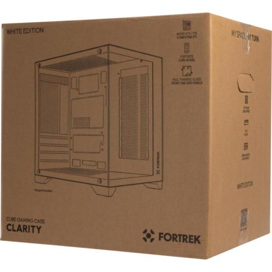 Gabinete Gamer Fortrek Clarity Branco Lateral Vidro por 256,88 à vista no boleto/pix ou parcele em até 10x sem juros. Compre na loja Fortrek!