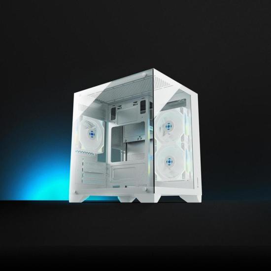 Gabinete Gamer Fortrek Clarity Branco Lateral Vidro por 256,88 à vista no boleto/pix ou parcele em até 10x sem juros. Compre na loja Fortrek!