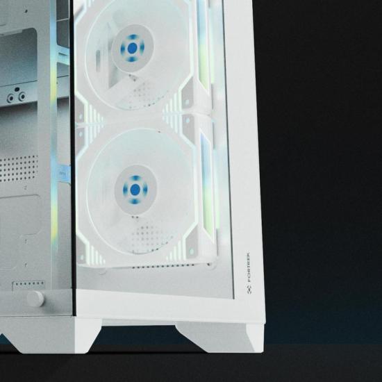 Gabinete Gamer Fortrek Clarity Branco Lateral Vidro por 256,88 à vista no boleto/pix ou parcele em até 10x sem juros. Compre na loja Fortrek!