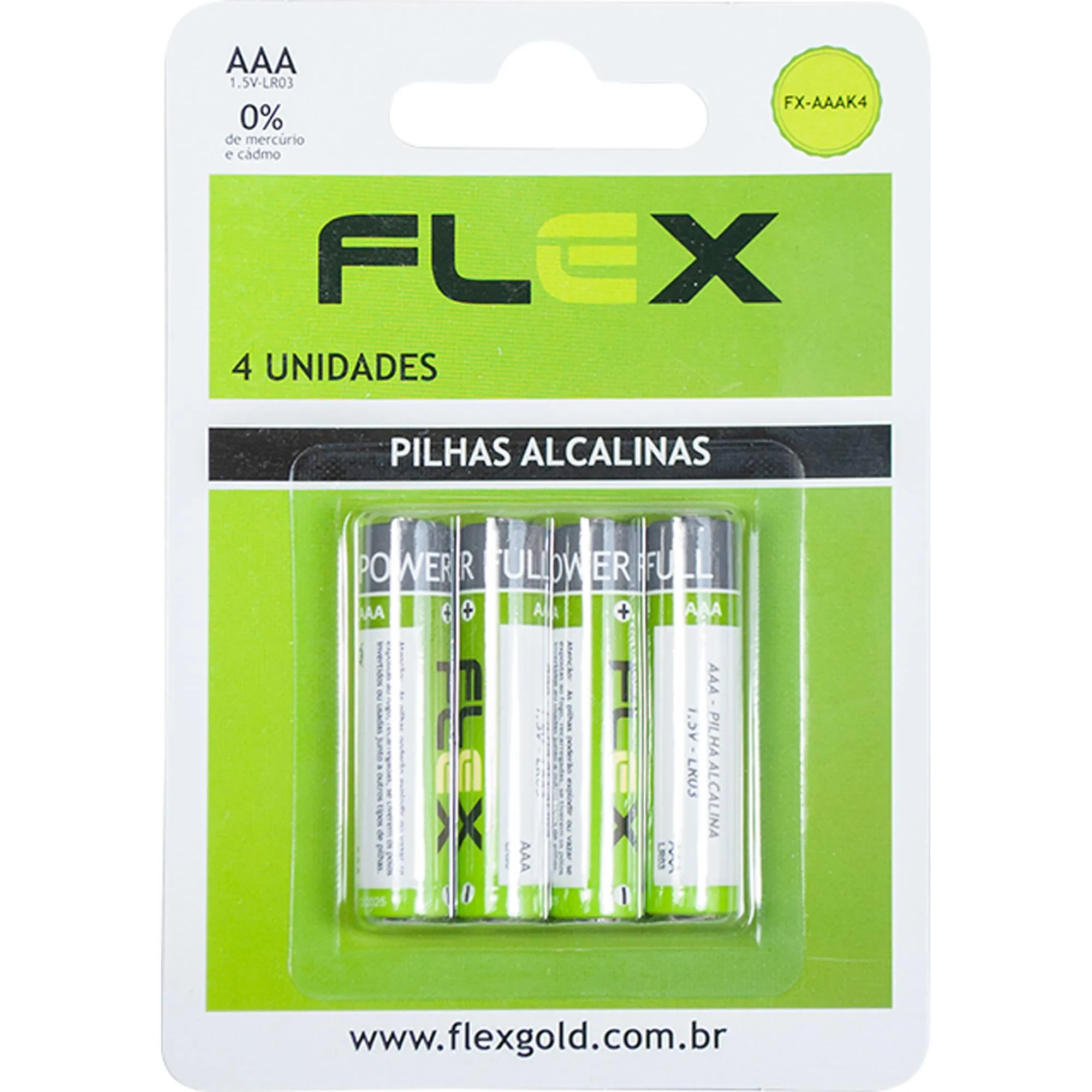Pilha Alcalina AAA 1.5V (C/4 Pilhas) Flex (83561)