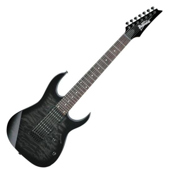 Guitarra 7 Cordas Ibanez GRG7221QA RG GIO Transparent Black Sunburst por 4.299,00 à vista no boleto/pix ou parcele em até 12x sem juros. Compre na loja Mundomax!