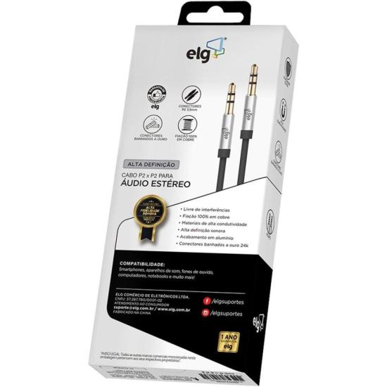 Cabo P2 X P2 2m P3520HD Preto ELG por 26,99 à vista no boleto/pix ou parcele em até 1x sem juros. Compre na loja Mundomax!