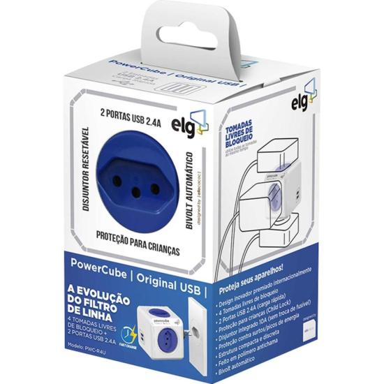 Adaptador Benjamim Múltiplo Com USB Powercube PWC-R5 Bivolt ELG por 189,99 à vista no boleto/pix ou parcele em até 7x sem juros. Compre na loja Mundomax!