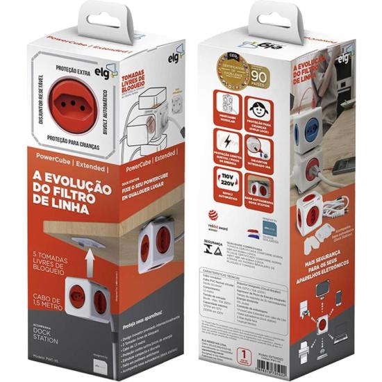 Adaptador Benjamim Múltiplo Powercube PWC-X5 Bivolt ELG por 0,00 à vista no boleto/pix ou parcele em até 1x sem juros. Compre na loja Mundomax!