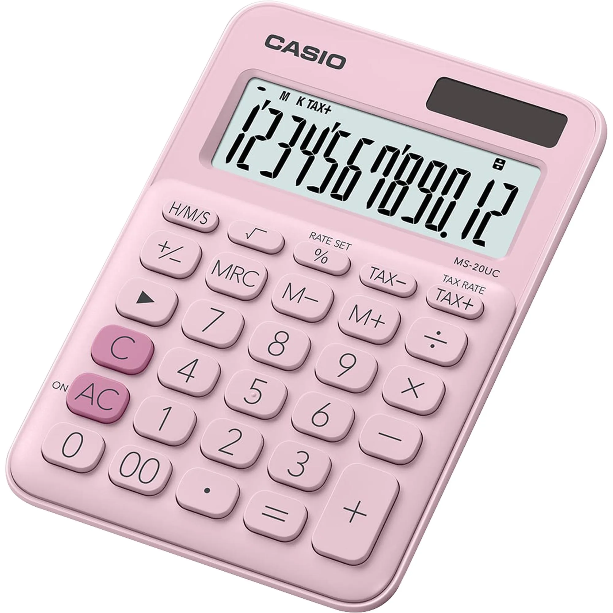 Calculadora de Mesa Casio MS20UC 12 Dígitos Rosa Claro (83719)