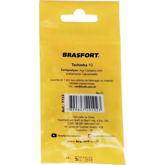 Tachinha n°10 Brasfort (Com 100) por 4,99 à vista no boleto/pix ou parcele em até 1x sem juros. Compre na loja Mundomax!