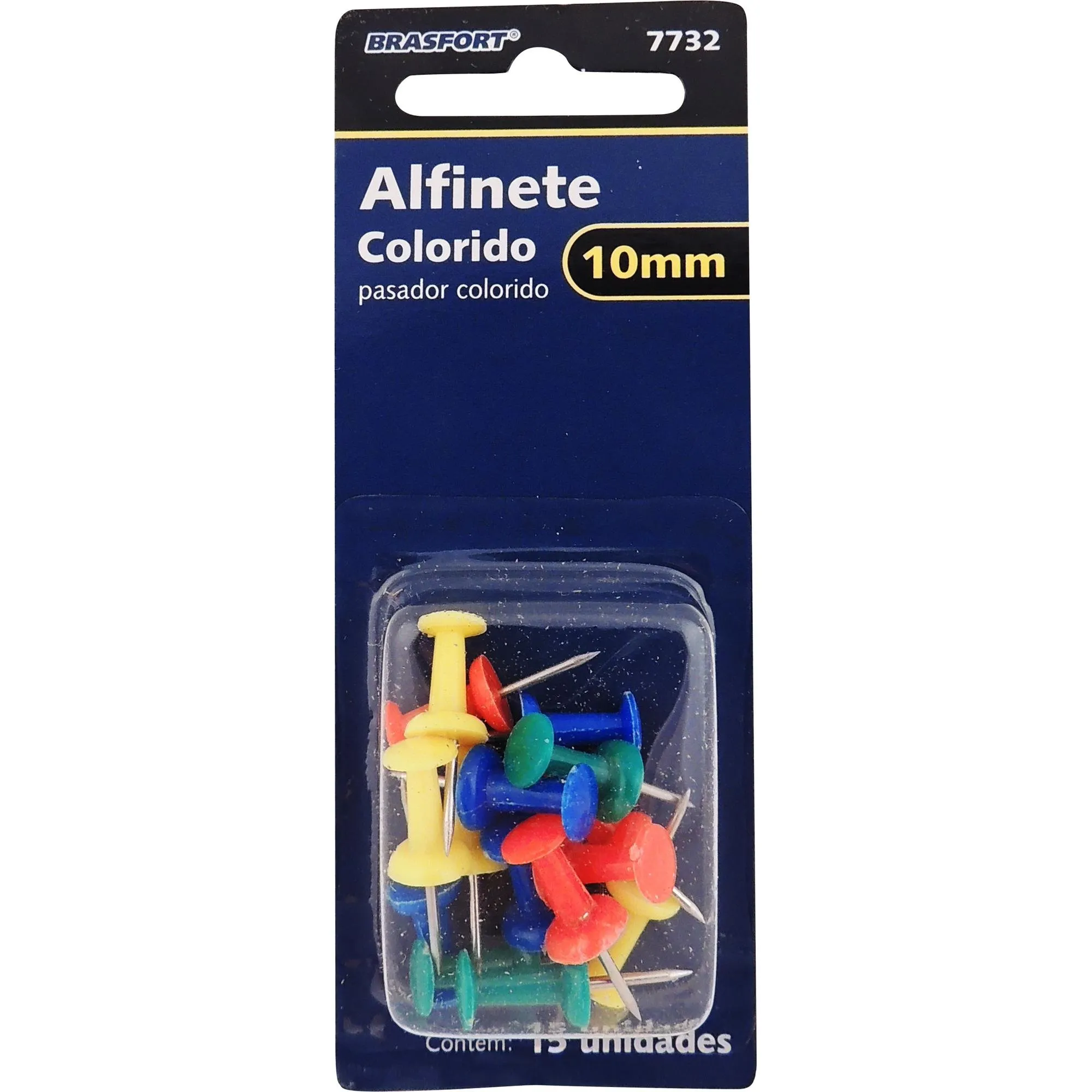 Alfinete Colorido 10mm Brasfort (Com 15) (83856)