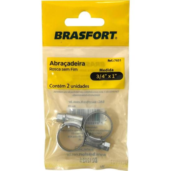 Abraçadeira Rosca Aço 3/4\" x 1\" Brasfort (Com 2) por 4,99 à vista no boleto/pix ou parcele em até 1x sem juros. Compre na loja Mundomax!