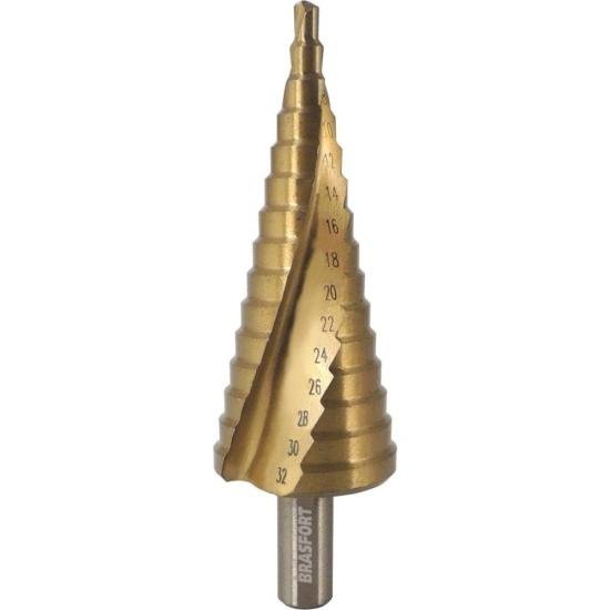 Broca Escalonada 4mm a 32mm Brasfort por 59,99 à vista no boleto/pix ou parcele em até 2x sem juros. Compre na loja Mundomax!