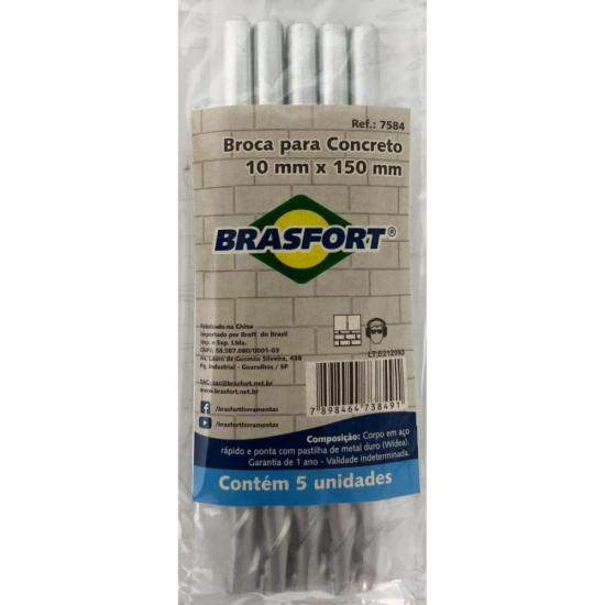 Broca Para Concreto 10mm Brasfort (Com 5) por 39,99 à vista no boleto/pix ou parcele em até 1x sem juros. Compre na loja Mundomax!