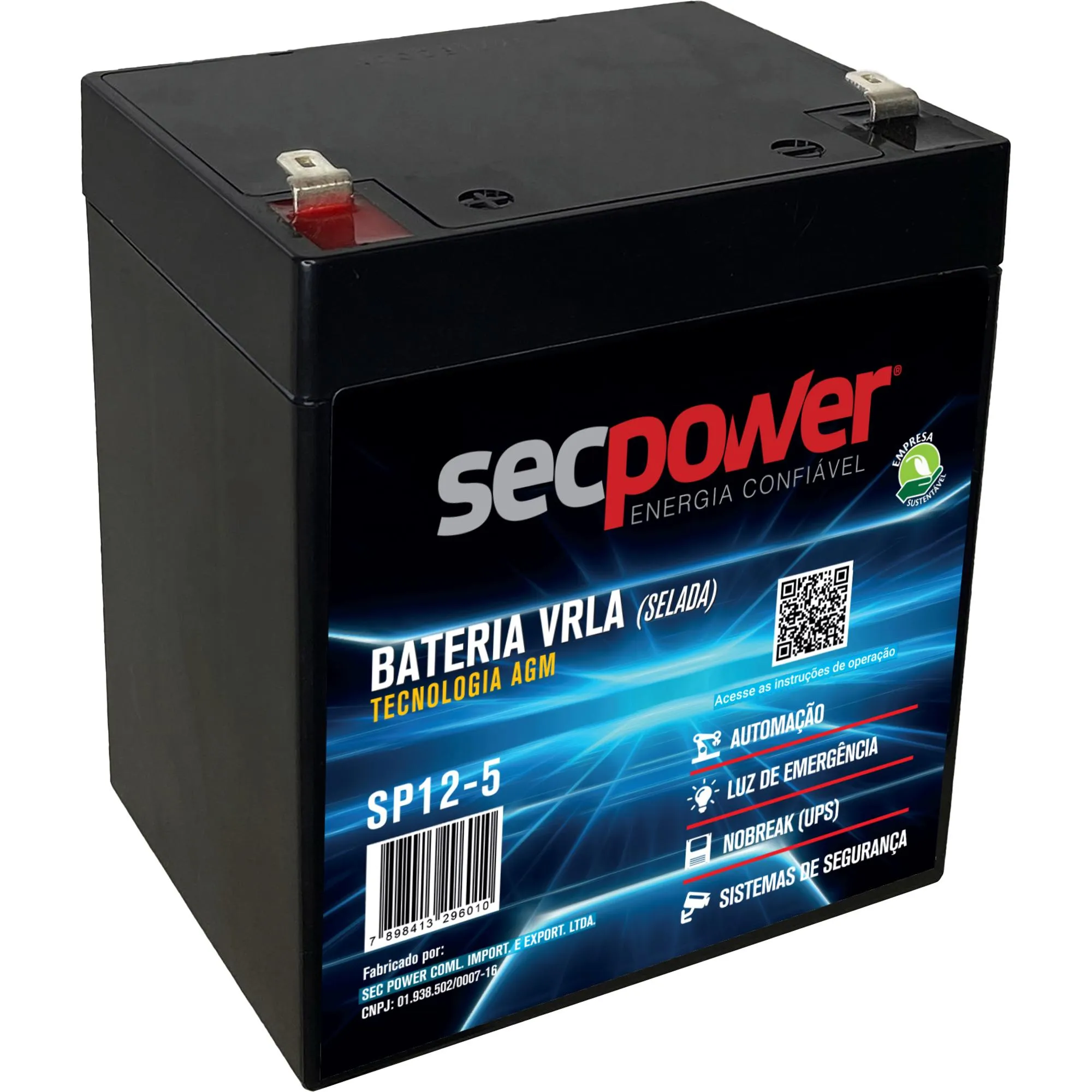 Bateria Selada 12V 5Ah SP12-5 SecPower (83933)