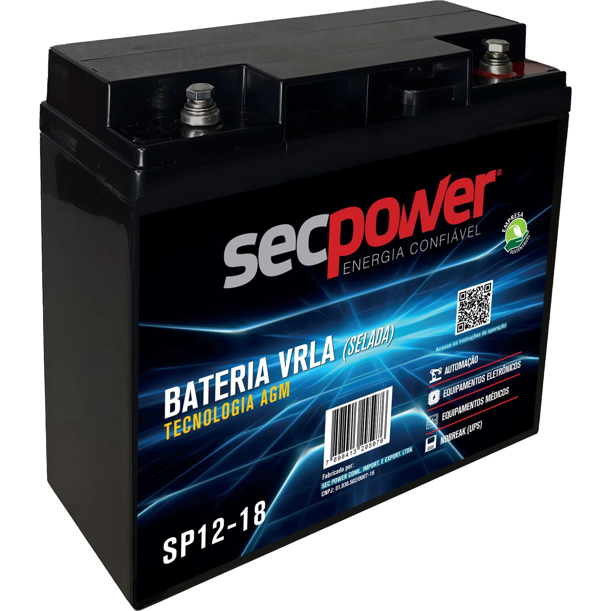 Bateria Selada 12V 18Ah SP12-18 SecPower (83935)
