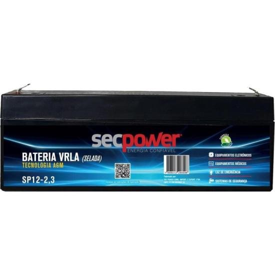 Bateria Selada 12V 2,3Ah SP12-2,3 SecPower por 70,00 à vista no boleto/pix ou parcele em até 2x sem juros. Compre na loja Mundomax!