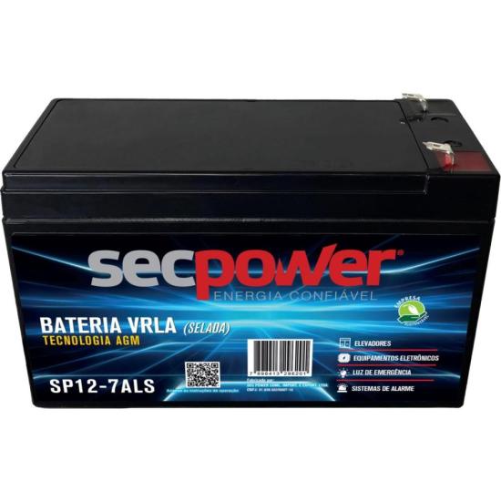 Bateria Selada 12V 7Ah SP12-7ALS SecPower por 110,00 à vista no boleto/pix ou parcele em até 4x sem juros. Compre na loja Mundomax!