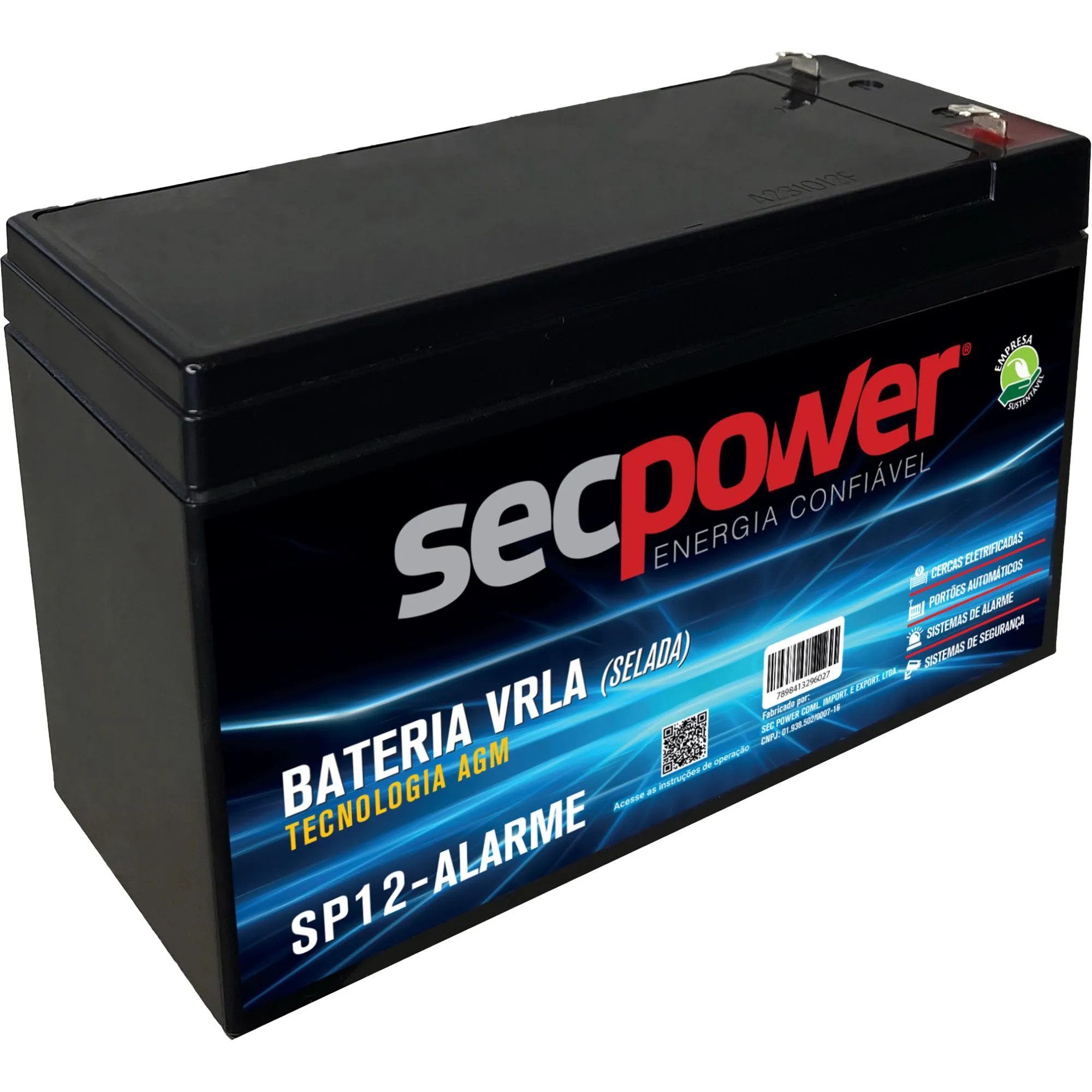 Bateria Selada 12V P12-Alarme SecPower (83942)