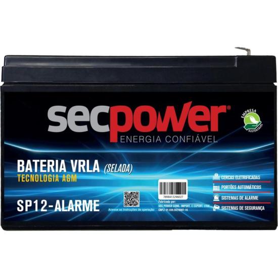 Bateria Selada 12V P12-Alarme SecPower por 97,00 à vista no boleto/pix ou parcele em até 3x sem juros. Compre na loja Mundomax!