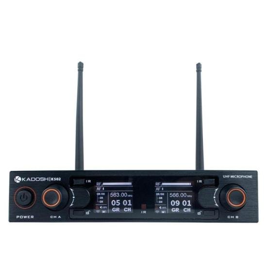 Microfone sem fio Kadosh K-502M duplo por 1.899,00 à vista no boleto/pix ou parcele em até 12x sem juros. Compre na loja Mundomax!