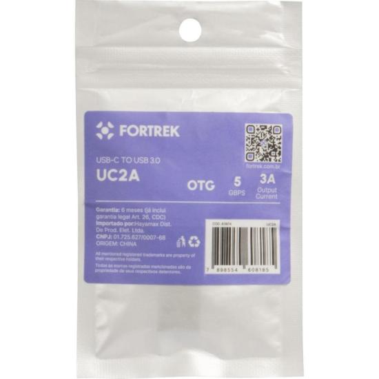 Adaptador USB-C Para USB-A Fortrek UC2A por 9,57 à vista no boleto/pix ou parcele em até 1x sem juros. Compre na loja Fortrek!