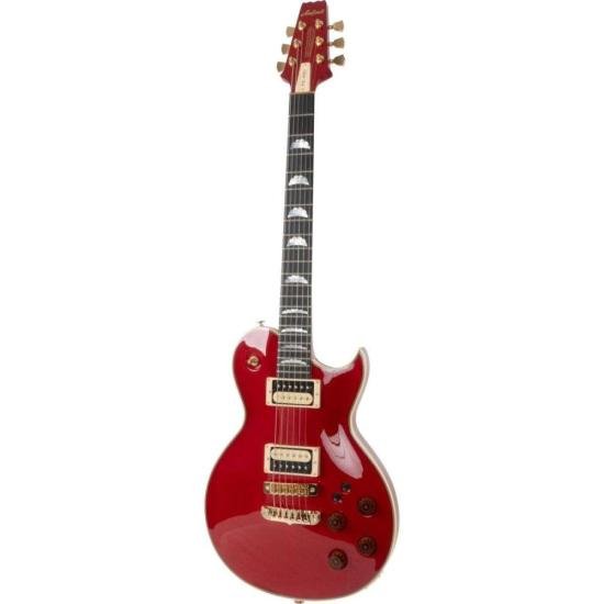 Guitarra Aria Pro PE-R80 See-Through Red por 27.957,00 à vista no boleto/pix ou parcele em até 12x sem juros. Compre na loja Mundomax!