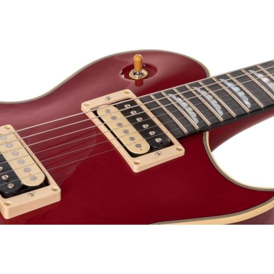 Guitarra Aria Pro PE-R80 See-Through Red por 27.957,00 à vista no boleto/pix ou parcele em até 12x sem juros. Compre na loja Mundomax!