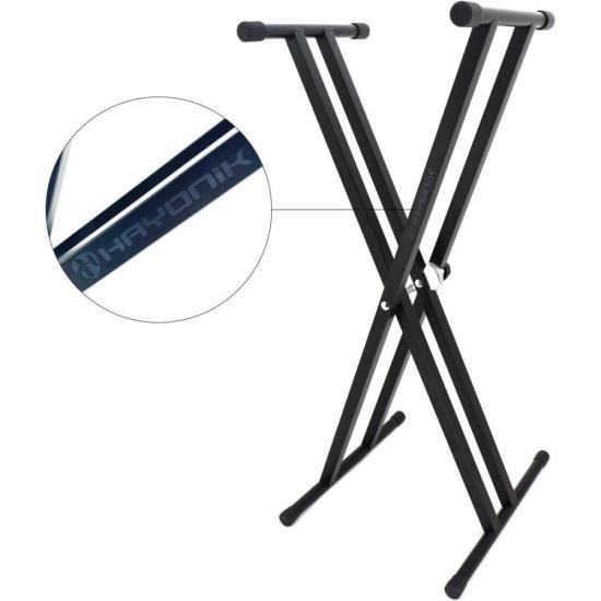 Suporte Para Teclado Duplo X ST420D Hayonik por 235,00 à vista no boleto/pix ou parcele em até 9x sem juros. Compre na loja Mundomax!