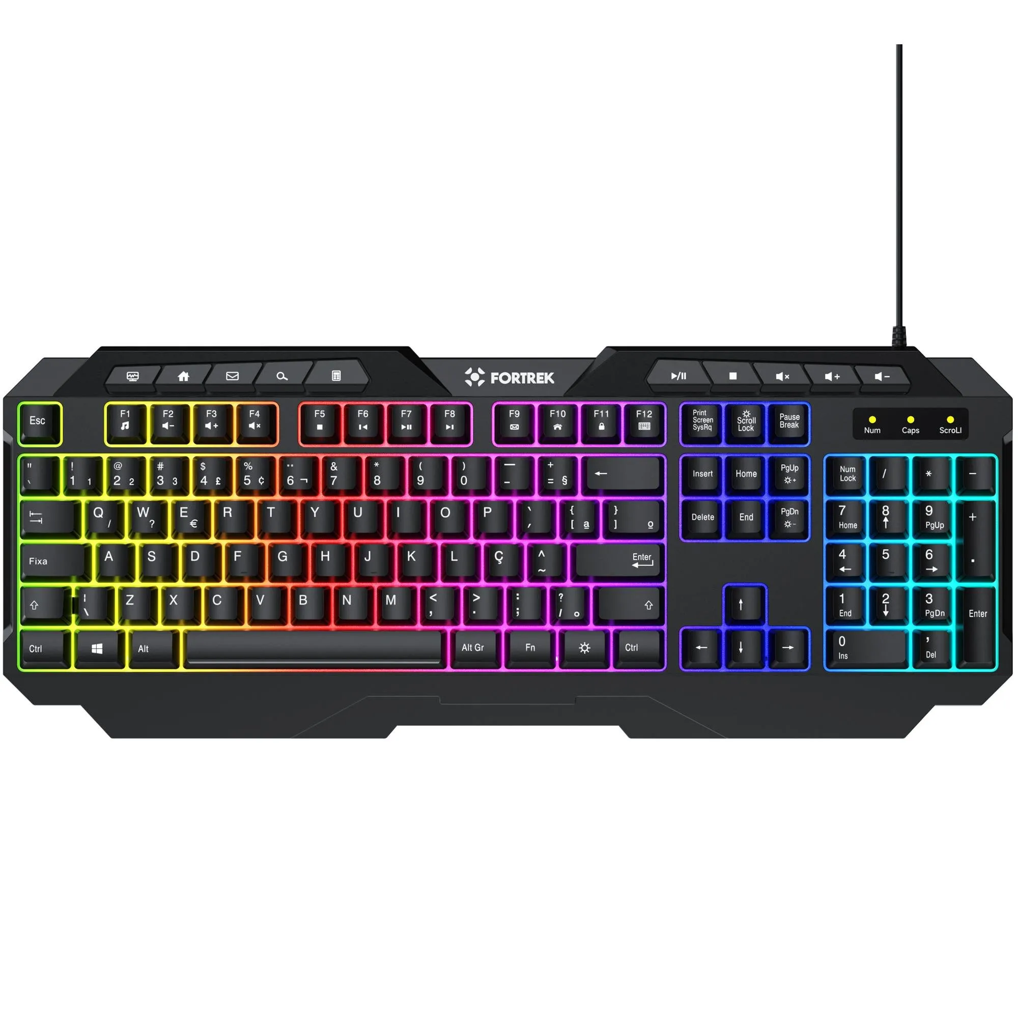 Teclado Gamer Multimidia Fortrek Shortcut Preto por 0,00 à vista no boleto/pix ou parcele em até 1x sem juros. Compre na loja Fortrek!