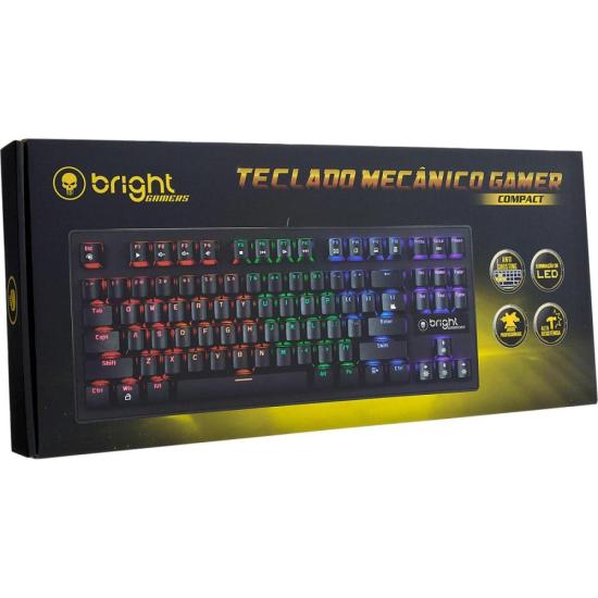 Teclado Gamer Mecânico Bright GTC559 Preto por 279,00 à vista no boleto/pix ou parcele em até 10x sem juros. Compre na loja Mundomax!