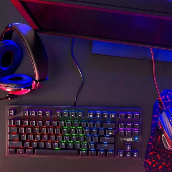 Teclado Gamer Mecânico Bright GTC559 Preto por 279,00 à vista no boleto/pix ou parcele em até 10x sem juros. Compre na loja Mundomax!
