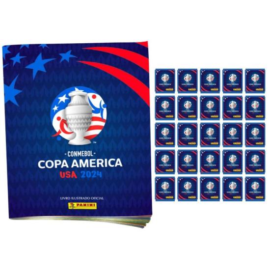 Kit Album + 25 Pacotes de figurinhas Copa América por 30,00 à vista no boleto/pix ou parcele em até 1x sem juros. Compre na loja Mundomax!