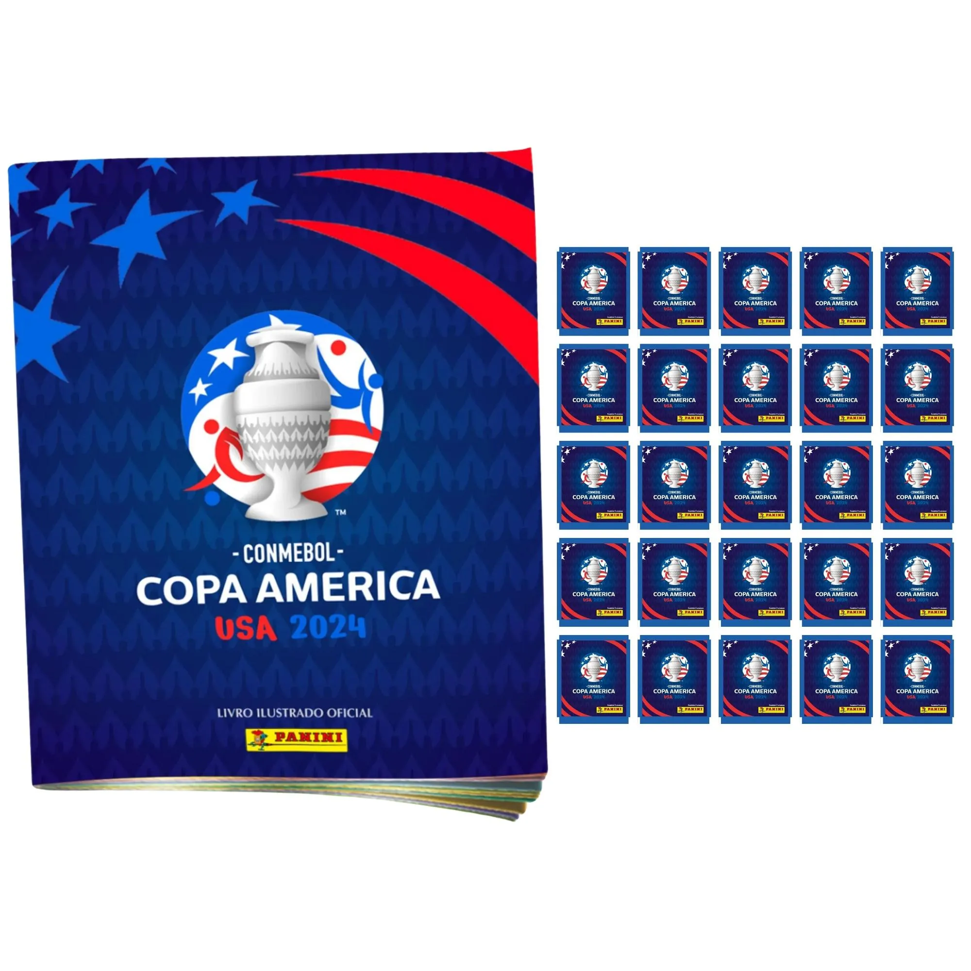 Kit Album + 25 Pacotes de figurinhas Copa América (84200)