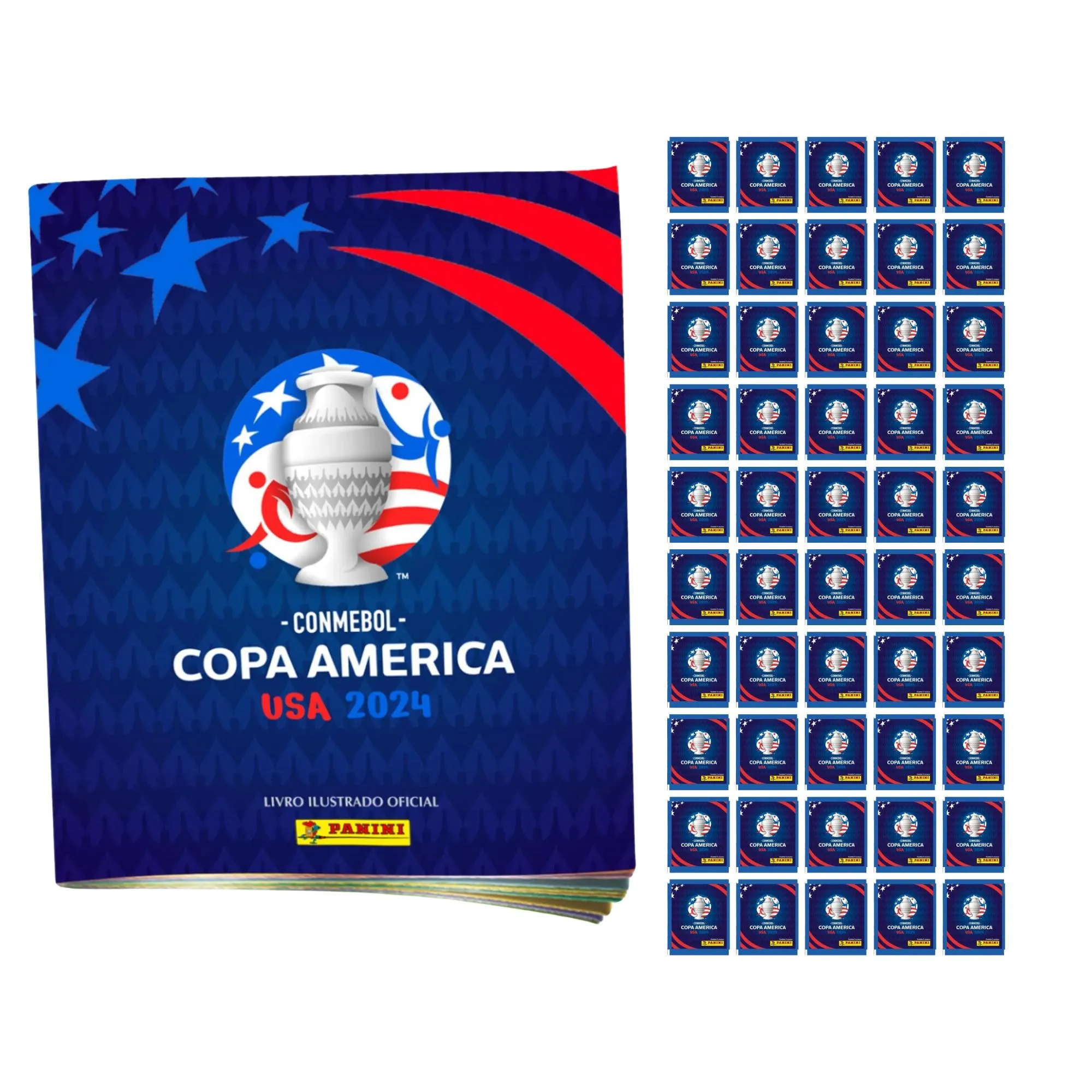 Kit Album + 50 Pacotes de figurinhas Copa América (84203)