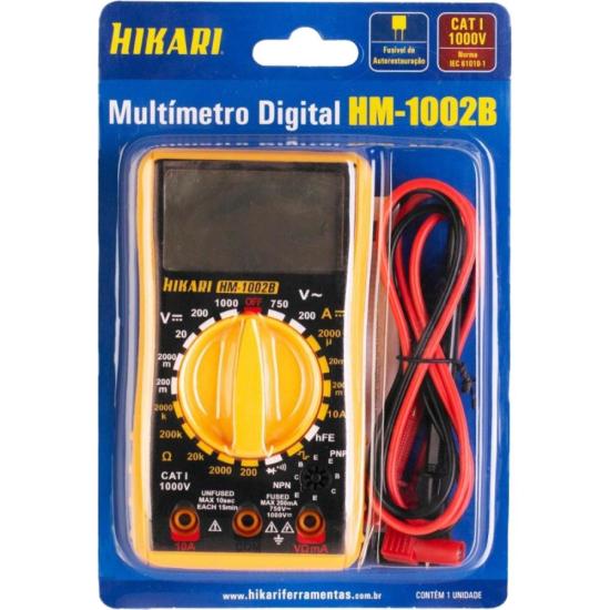 Multímetro Digital Hikari HM-1002B Amarelo/Preto por 45,00 à vista no boleto/pix ou parcele em até 1x sem juros. Compre na loja Mundomax!