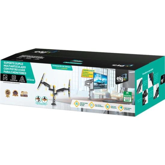 Suporte Torre Para Monitor Multiarticulado 22-32\" ELG FH160N por 450,00 à vista no boleto/pix ou parcele em até 10x sem juros. Compre na loja Mundomax!