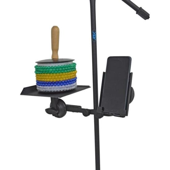 Clamp Duplo Com Bandeja/Celular C25 Preto ASK por 0,00 à vista no boleto/pix ou parcele em até 1x sem juros. Compre na loja Mundomax!