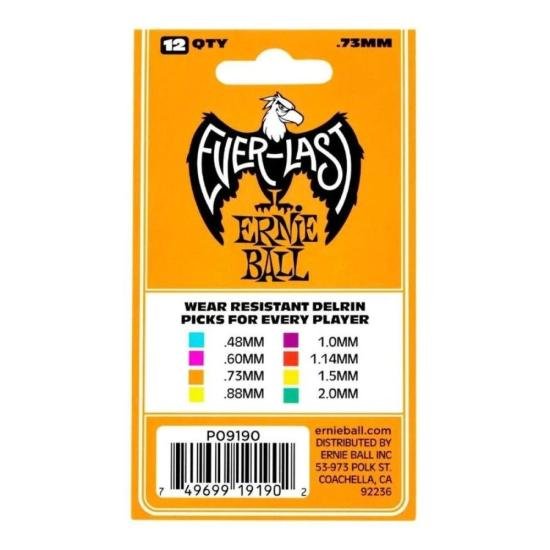 Palheta Everlast .73mm P09190 Laranja Ernie Ball (C/12) por 50,00 à vista no boleto/pix ou parcele em até 2x sem juros. Compre na loja Mundomax!