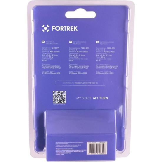 Mouse Fortrek M13 USB 1200DPI Preto por 20,00 à vista no boleto/pix ou parcele em até 1x sem juros. Compre na loja Mundomax!
